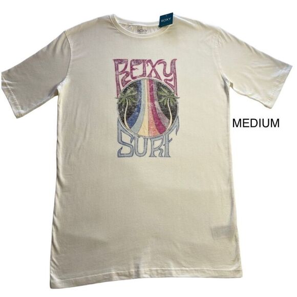 ROXY WOMEN’S MEDIUM Come to The Beach Oversized T-Shirt - Picture 1 of 7
